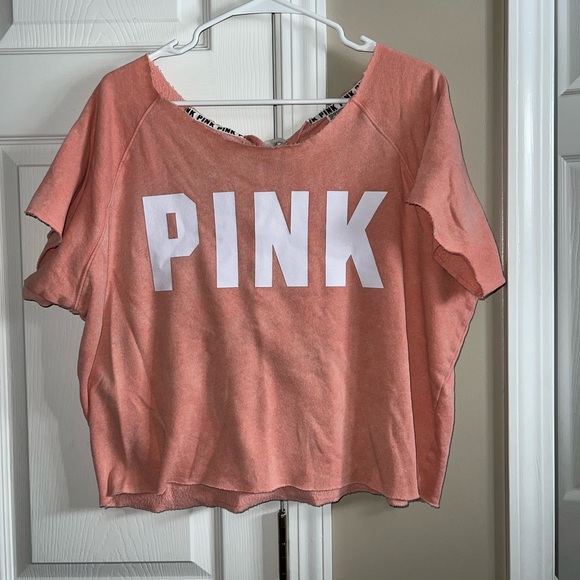Women’s cropped Victorias Secret PINK t-shirt size large - Picture 4 of 6